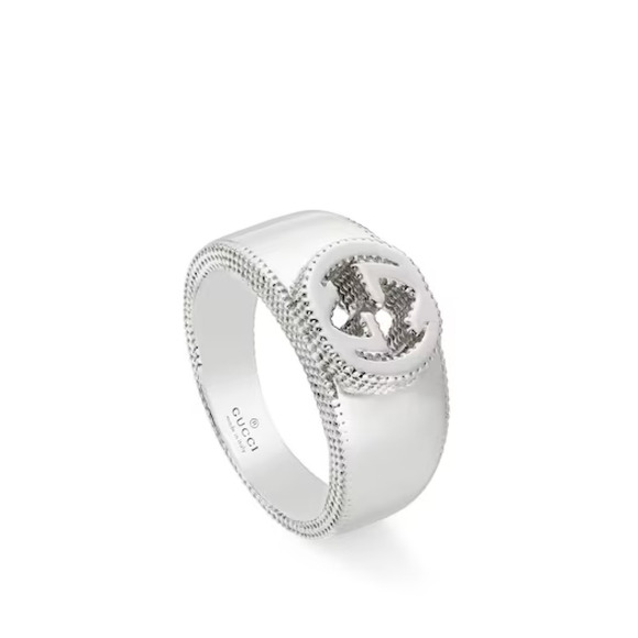 NIB Gucci interlocking G ring in silver Size 12 - Picture 1 of 10